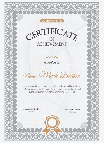 Certificate 1